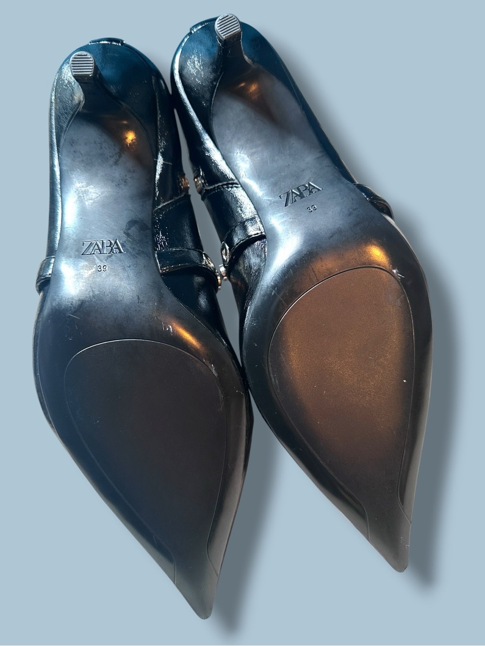 Never Worn Zara Metal Wrap Buckle Trim Heeled Booties. Size 8 - Picture 10 of 11